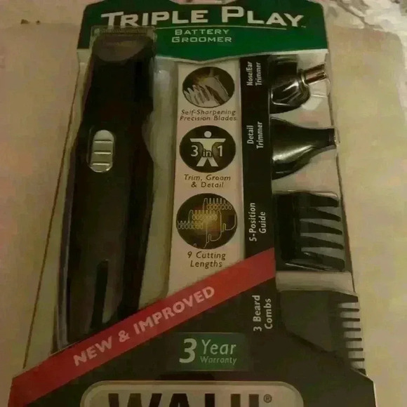Triple play groomer . New in package , batteries required not included . - Picture 1 of 5